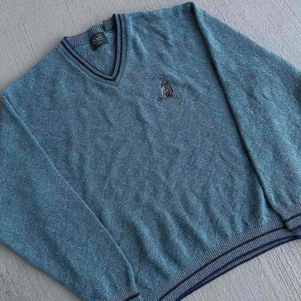 Vintage 90s Golf Embroidered Knitwear Sweater Size XL